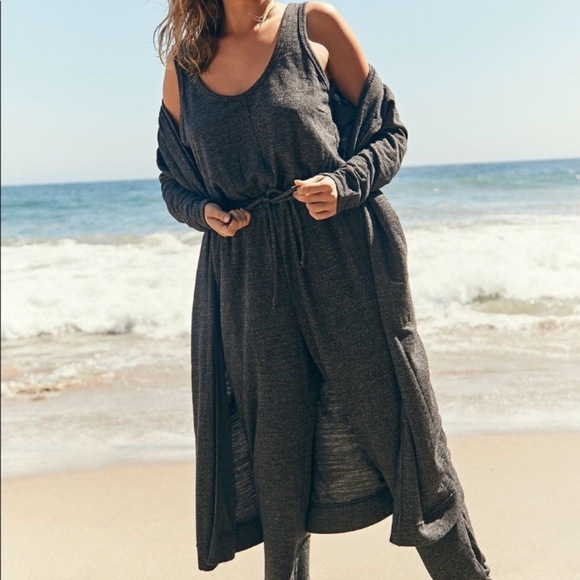 NWOT Free People FP Beach Bicoastal Cardigan in Charcoal Size Small - Picture 3 of 4